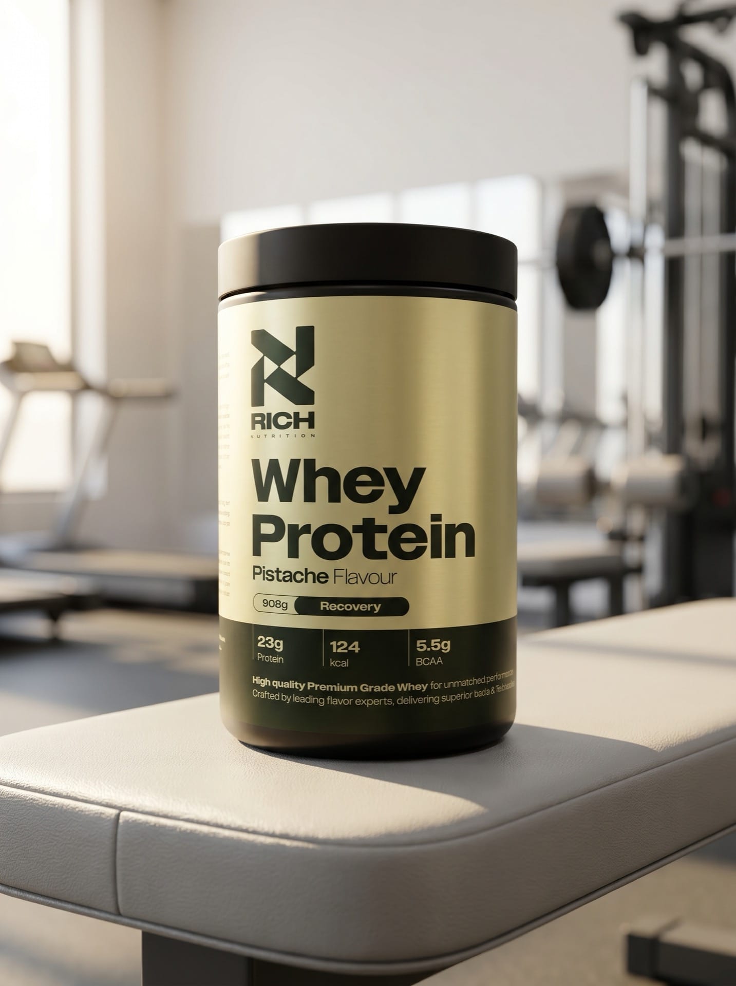 RichNutrition Whey Protein Pistache op gymbank