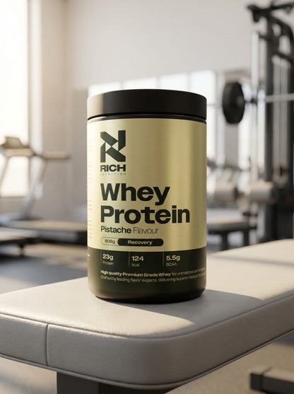 RichNutrition Whey Protein Pistache op gymbank